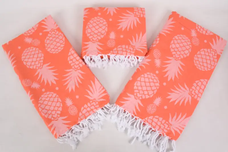 Turkish Towel Beach, Boyfriend Christmas Gift, 70x36 Cotton Pineapple Design Towel, Sand-Resistant Peshtemal, Turkish beach towel, Beach Towel Gift - 8