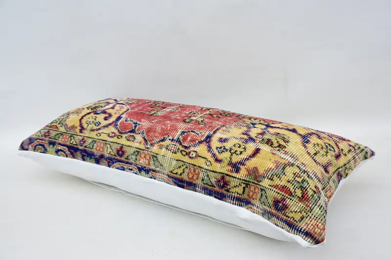 Aesthetic Pillow Cover, 16x36 Red Cushion Cover, Interior Designer Pillow, Bench Pillow, Pillow Case, Pillow for Couch, Ethnical Kilim Rug Pillow - 6