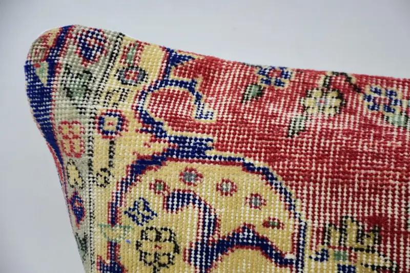 Aesthetic Pillow Cover, 16x36 Red Cushion Cover, Interior Designer Pillow, Bench Pillow, Pillow Case, Pillow for Couch, Ethnical Kilim Rug Pillow - 2