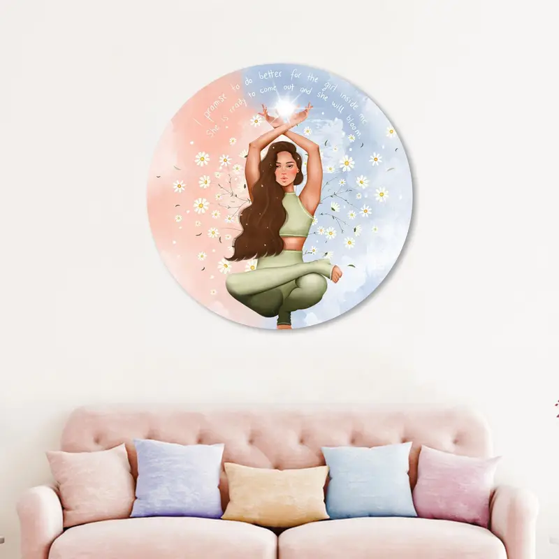 Elegante Meditations-Yoga-Leinwand: Inspirieren Sie Ihren Pilates-Raum