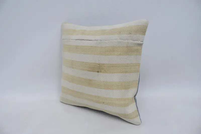 Interior Designer Pillow, 14x14 Beige Cushion Cover, Ethnical Kilim Rug Pillow, Turkish Kilim Pillow, Floor Pillow, Pillow - 4