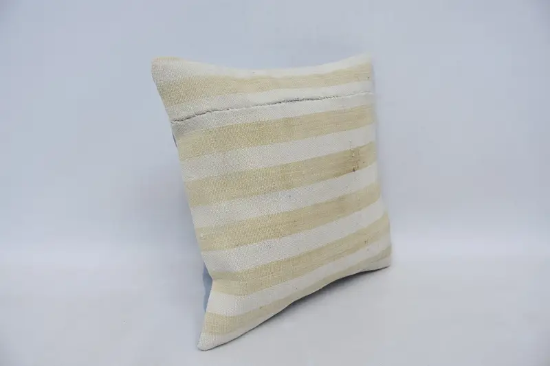 Interior Designer Pillow, 14x14 Beige Cushion Cover, Ethnical Kilim Rug Pillow, Turkish Kilim Pillow, Floor Pillow, Pillow - 3