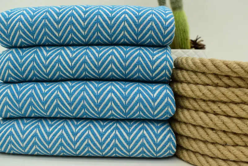 Quick-dry peshtemal, Personalized Gift For Him, Embroidered Towel, Embroidery Towel, 70x40 Cotton Zig zag Towel, Wedding Towel, Monogram Beach Towel - 1
