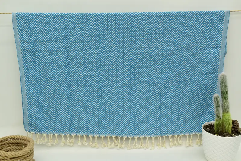 Quick-dry peshtemal, Personalized Gift For Him, Embroidered Towel, Embroidery Towel, 70x40 Cotton Zig zag Towel, Wedding Towel, Monogram Beach Towel - 6