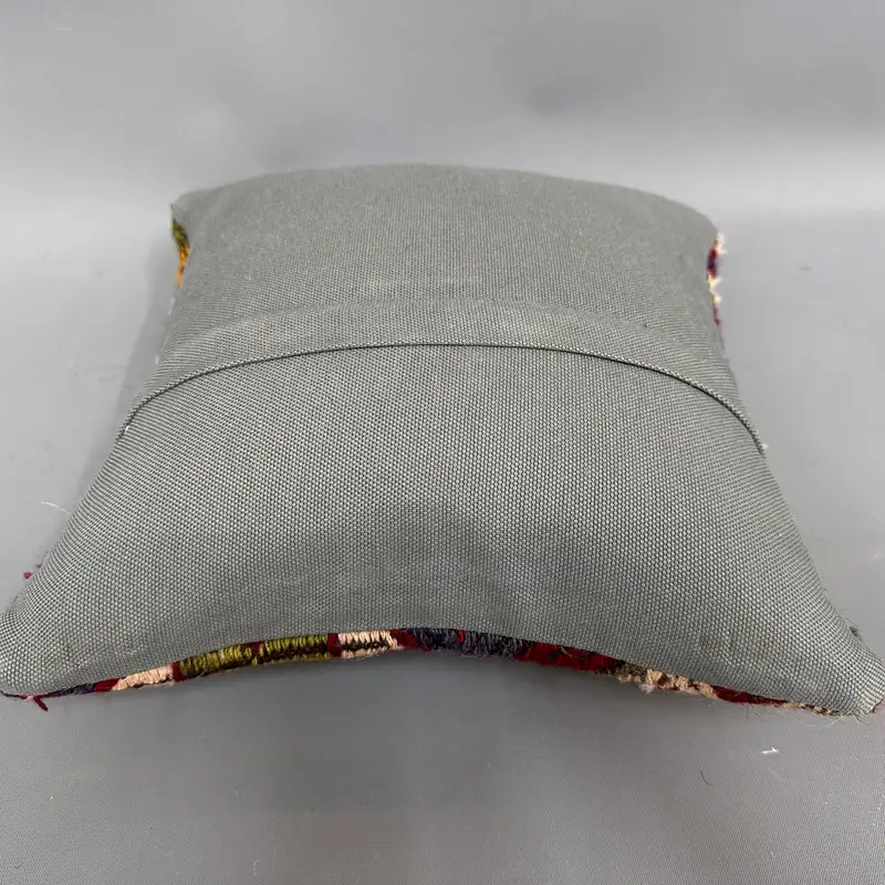 12x12 Green Cushion Cover, Throw Kilim Pillow, Sofa Bolster Pillow Sham, Cushion Case, Turkish Pillow, Ethnical Kilim Rug Pillow - 7