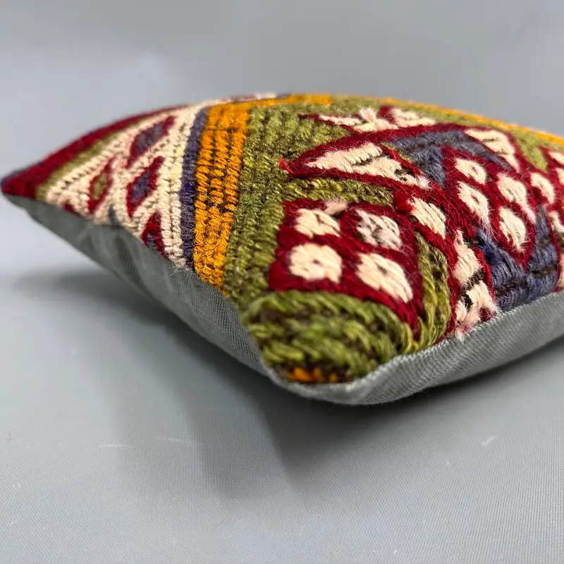 12x12 Green Cushion Cover, Throw Kilim Pillow, Sofa Bolster Pillow Sham, Cushion Case, Turkish Pillow, Ethnical Kilim Rug Pillow - 6