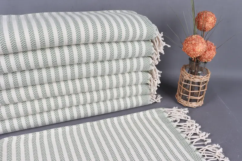 Turkish Tea Towels, Olive Green Dishcloth, 18x40 Inches