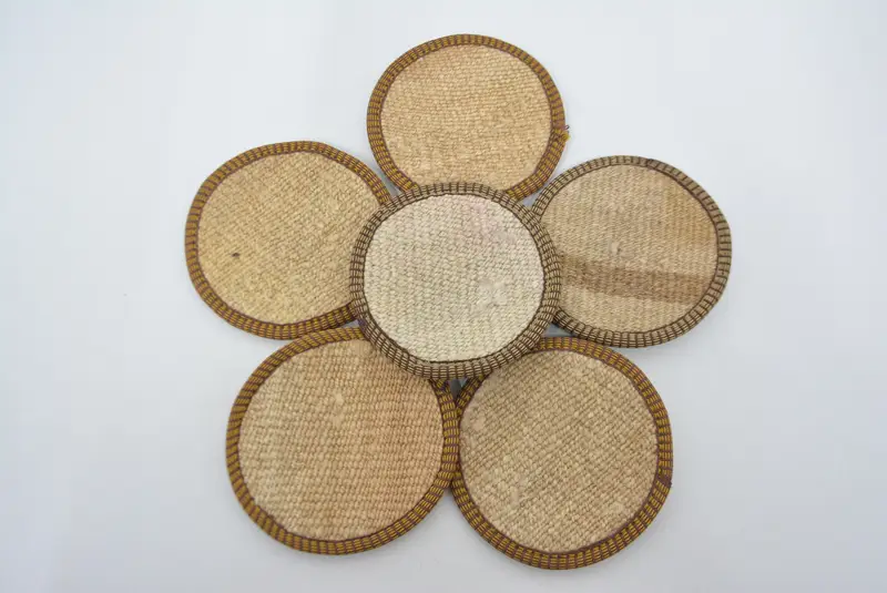 Juego de posavasos beige, posavasos de tela de cuero antideslizante