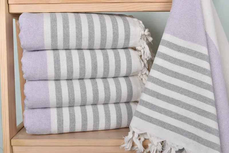 Valentines Day Gift For Him, Monogram Beach Towel, 68x36 Cotton Striped Terry Towel, Handmade Gift, Personalized Turkish Towel, Custom Bath Towel - 2