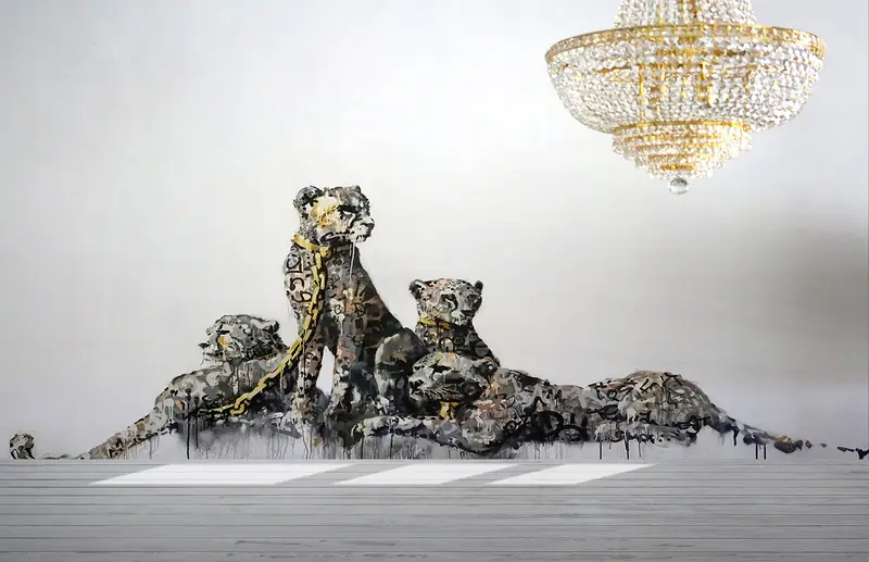 Elegant Leopard Print Wallpaper: Wild Animal Art for Your Space