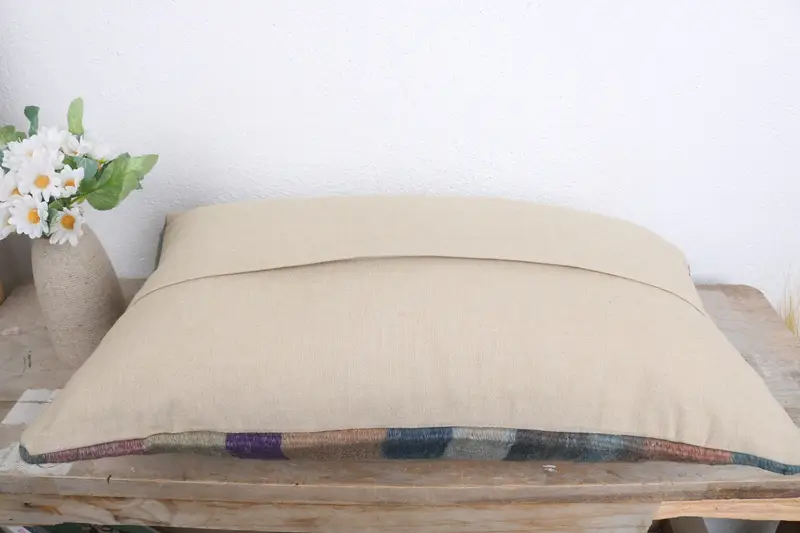 Pillow Sham, Vintage Pillow, Kilim Pillow Cover, Southwestern Pillow Sham, Interior Designer Pillow, 12x20 Blue Cushion Case - 7
