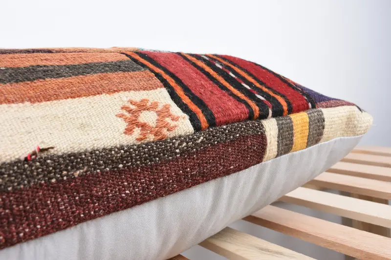 Vintage Kilim Throw Pillow, Pillow Sham, Comfy Throw Pillow Case, 16x36 Blue Pillow Cover, Pillow for Couch, Interior Designer Pillow - 7