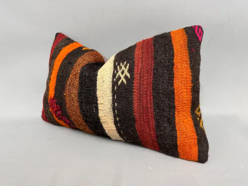 12x20 Brown Pillow Sham, Boho Pillow, Wholesale Cushion, Muted Cushion Case, Hippie Throw Cushion, Cushion, Vintage Pillow, Kilim Pillow - 3