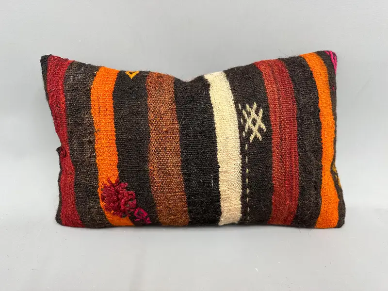 12x20 Brown Pillow Sham, Boho Pillow, Wholesale Cushion, Muted Cushion Case, Hippie Throw Cushion, Cushion, Vintage Pillow, Kilim Pillow - 4