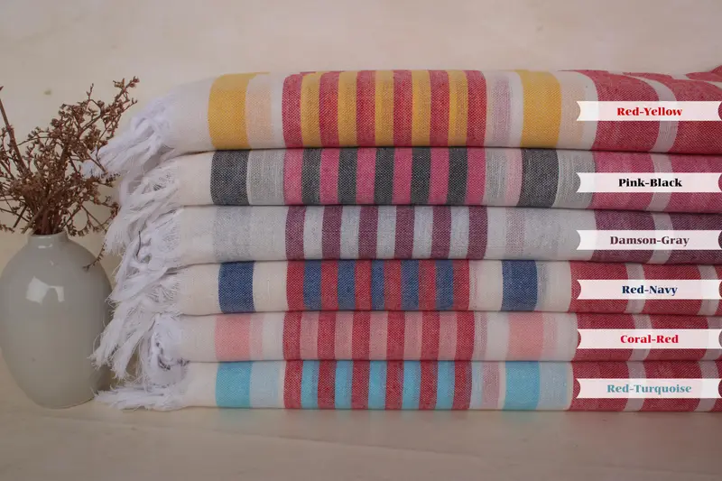 Sand-resistant towel, 68x40 Cotton Striped Towel, House Warming Gift, Gift For Him, Oversized Beach Towel, Bachelorette Party Gifts Bridesmaids - 1