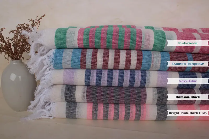 Sand-resistant towel, 68x40 Cotton Striped Towel, House Warming Gift, Gift For Him, Oversized Beach Towel, Bachelorette Party Gifts Bridesmaids - 2