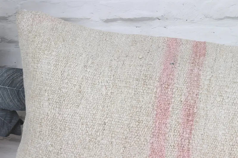 16x48 White Cushion Case, Handwoven Pillow Sham, Pillow Cover, Vintage Kilim Pillow, Outdoor Patio Pillow, Antique Pillows, Turkish Kilim Pillow - 2