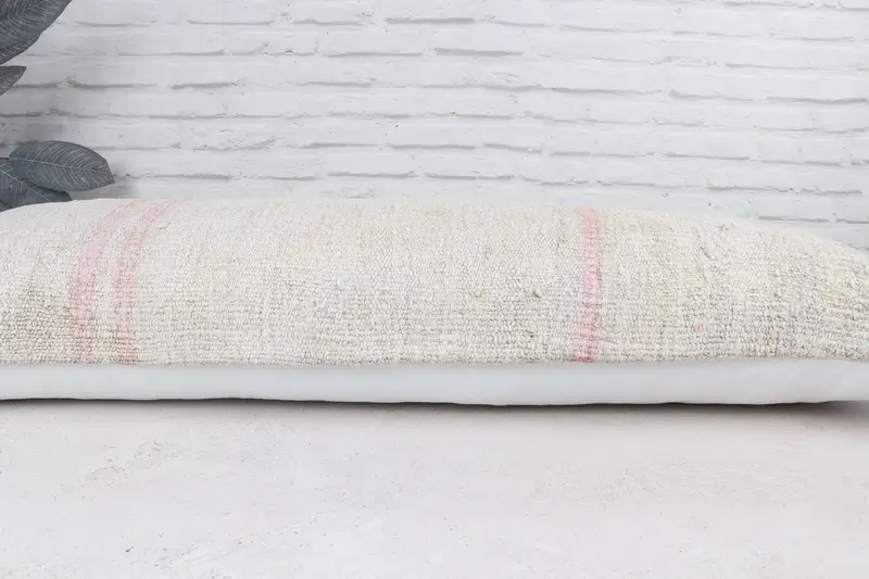 16x48 White Cushion Case, Handwoven Pillow Sham, Pillow Cover, Vintage Kilim Pillow, Outdoor Patio Pillow, Antique Pillows, Turkish Kilim Pillow - 6