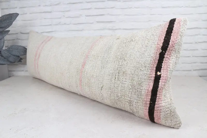 16x48 White Cushion Case, Handwoven Pillow Sham, Pillow Cover, Vintage Kilim Pillow, Outdoor Patio Pillow, Antique Pillows, Turkish Kilim Pillow - 5