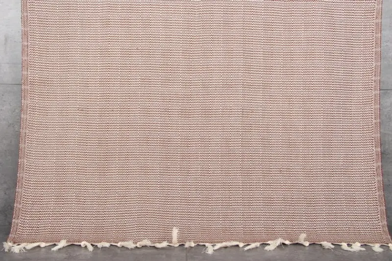 Personalized Brown-Smoke Striped Organic Beach Towel, Beige, 40x71 Inches