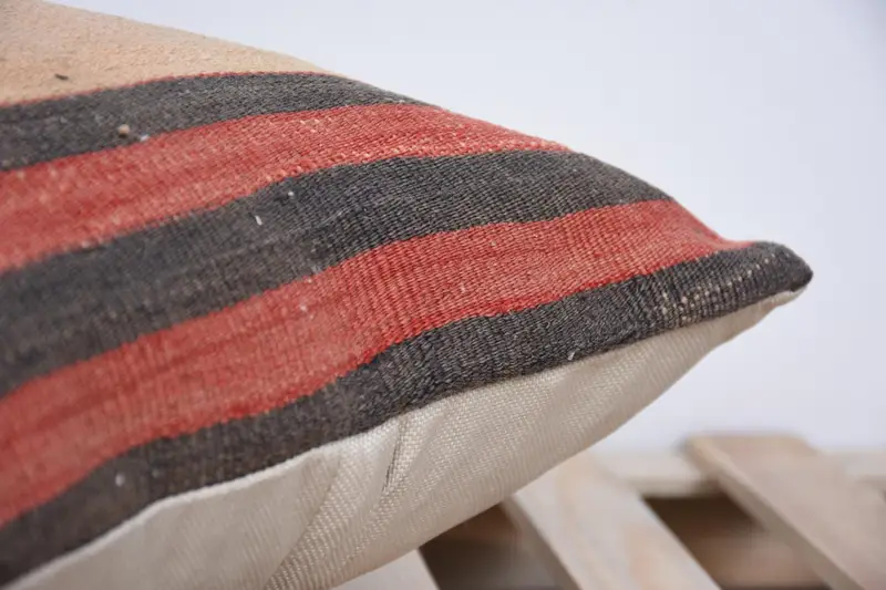 Kilim Cushion Sham, Vintage Pillow, Outdoor Throw Pillow Cover, Pillow, Oriental Cushion Case, Vintage Kilim Pillow, 18x18 Brown Cushion Cover - 7