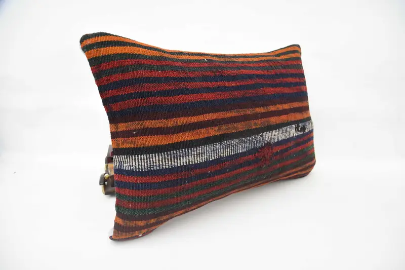 Pillow for Couch, Cushion Cover, 16x24 Red Cushion Case, Antique Pillows, Bolster Pillow Sham, Lounge Throw Cushion Cover, Kilim Cushion Sham - 3