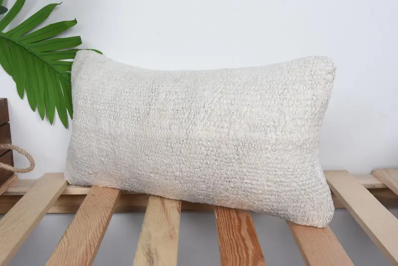 Ikat Pillow, Kilim Cushion Sham, Boho Pillow, Square Throw Pillow Cover, Pillow Sham, Kilim Pillow Cover, 8x16 Beige Pillow Case - 5