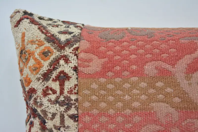 Cushion Case, Boho Pillow, Throw Kilim Pillow, Custom Cushion, 16x24 Beige Cushion, Pillow for Couch, Traditional Pillow Case, Authentic Pillow Sham - 2