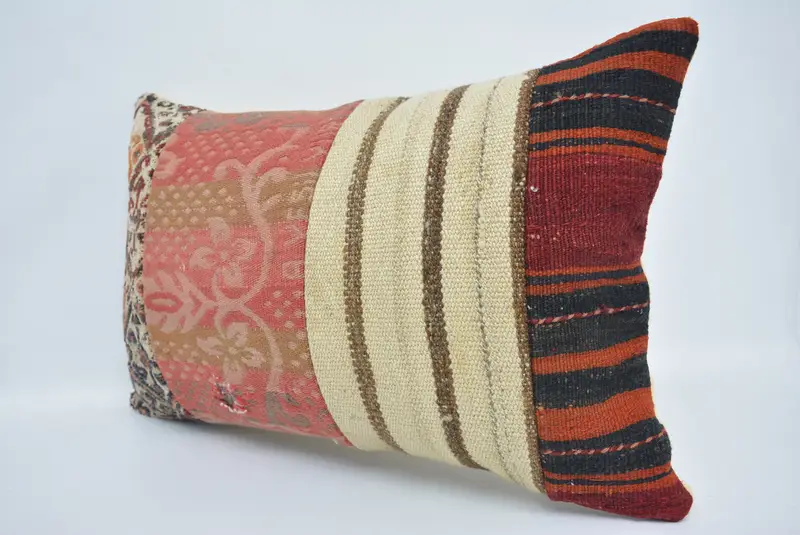 Cushion Case, Boho Pillow, Throw Kilim Pillow, Custom Cushion, 16x24 Beige Cushion, Pillow for Couch, Traditional Pillow Case, Authentic Pillow Sham - 4