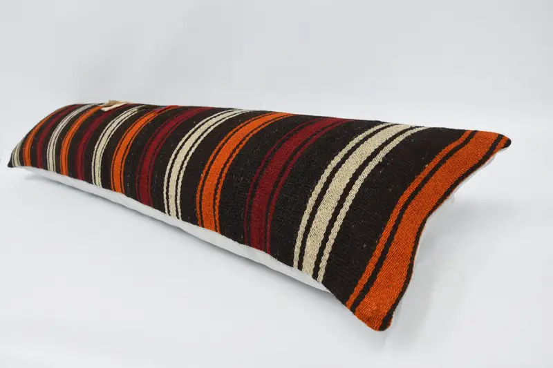 Indoor Pillow Cover, Home Decor Pillow, Garden Pillow Sham, Kilim Pillow, 12x48 Brown Cushion Cover, Pillow Case, Ethnical Kilim Rug Pillow - 5