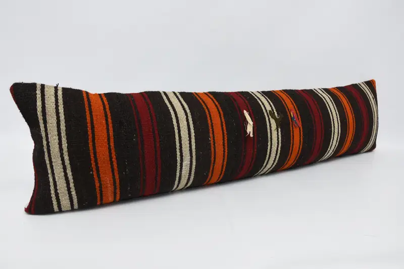Indoor Pillow Cover, Home Decor Pillow, Garden Pillow Sham, Kilim Pillow, 12x48 Brown Cushion Cover, Pillow Case, Ethnical Kilim Rug Pillow - 3