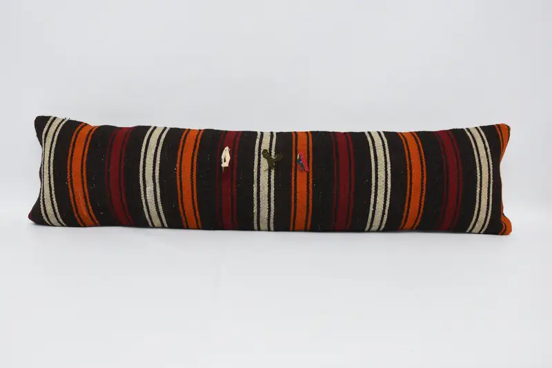 Indoor Pillow Cover, Home Decor Pillow, Garden Pillow Sham, Kilim Pillow, 12x48 Brown Cushion Cover, Pillow Case, Ethnical Kilim Rug Pillow - 1