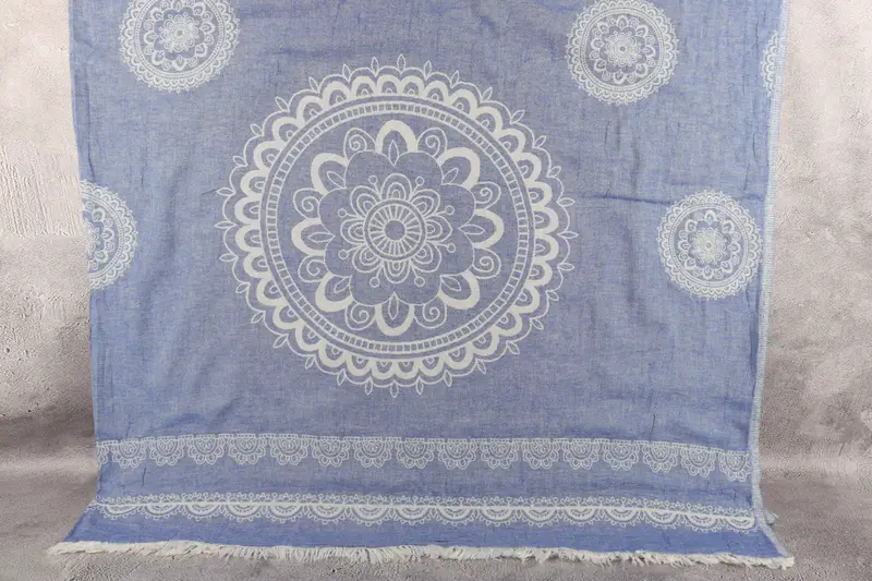 Anniversary Gift For Her, Custom Wedding Gifts, Throw Blanket Couch, 88x80 Cotton Ethnic Design Towel, Turkish Beach Blanket, Bedspread - 1