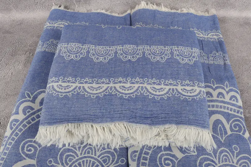 Anniversary Gift For Her, Custom Wedding Gifts, Throw Blanket Couch, 88x80 Cotton Ethnic Design Towel, Turkish Beach Blanket, Bedspread - 5