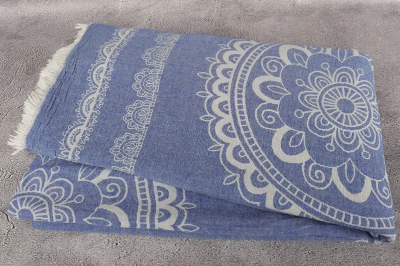 Anniversary Gift For Her, Custom Wedding Gifts, Throw Blanket Couch, 88x80 Cotton Ethnic Design Towel, Turkish Beach Blanket, Bedspread - 7