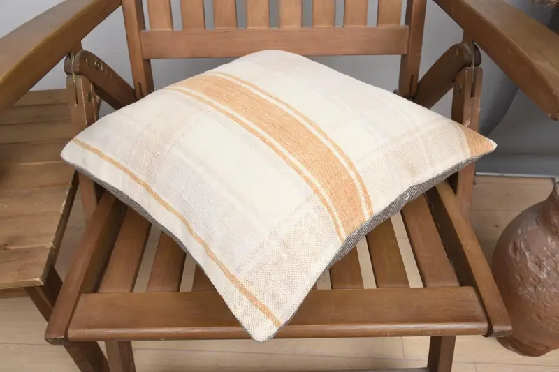 Kilim Cushion Sham, Cushion, 16x16 White Cushion Case, Interior Designer Pillow, Sustainable Pillow Case, Boho Pillow, Kilim Rug Pillow Sham - 4