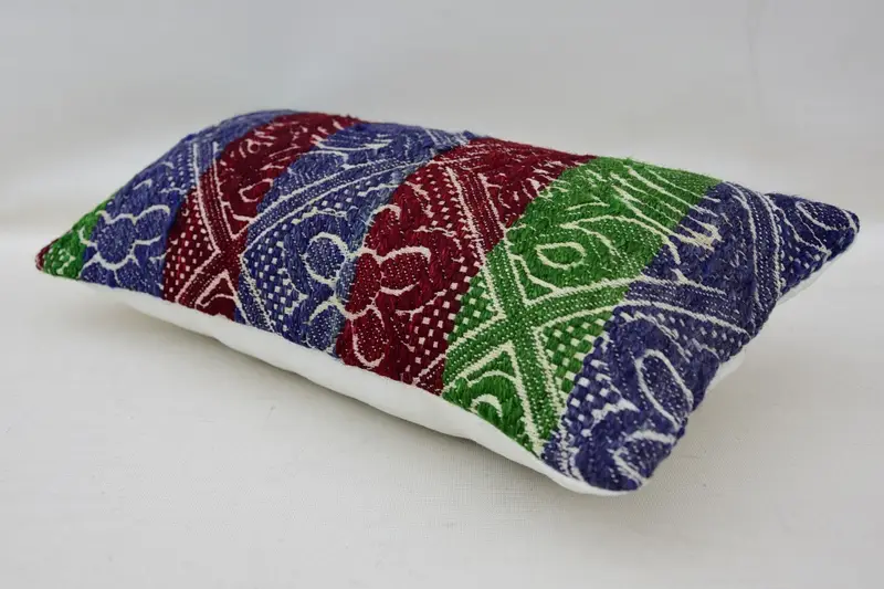 Boho Pillow, Cotton Cushion, Pillow Sham, Pillow for Sofa, Accent Cushion Cover, Ethnic Throw Pillow Sham, 8x16 Blue Pillow, Pillow for Couch - 6