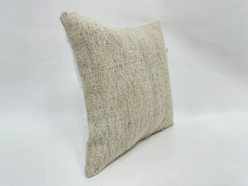 Handgefertigtes Kilimkissen, Kissen, Meditationskissenschein, authentisches Kissen, 12x12 Beige Kissenbezirk, Kilim -Kissen, türkisches Kilim -Kissen - 3