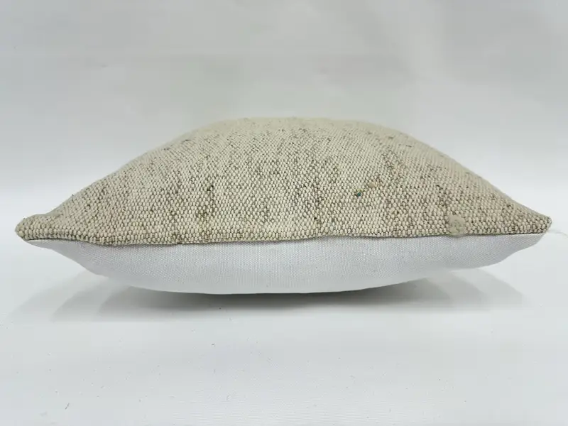 Handgefertigtes Kilimkissen, Kissen, Meditationskissenschein, authentisches Kissen, 12x12 Beige Kissenbezirk, Kilim -Kissen, türkisches Kilim -Kissen - 5