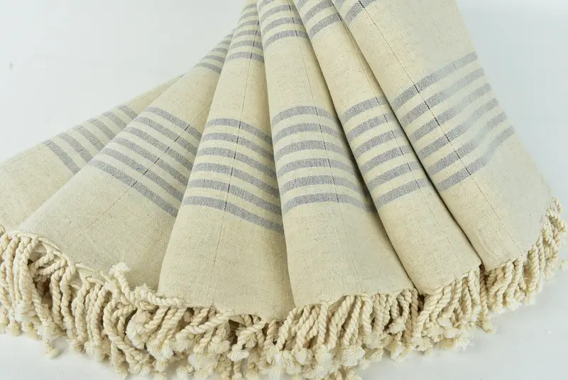 Regalos de despedida de soltera, regalos de decoración del hogar, toalla a rayas de lino 70x40, regalo único, Bachelorette Favors Beach, toalla turca grande, toalla Peshtemal - 4