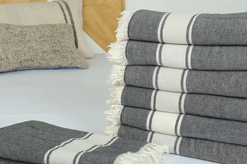 Organic Throw, Bachelorette Gifts, Personalized Gifts, Spa Gift, Throw Blanket Couch, Wedding Gift Customized Blanket, 70x60 Cotton Striped Towel - 3