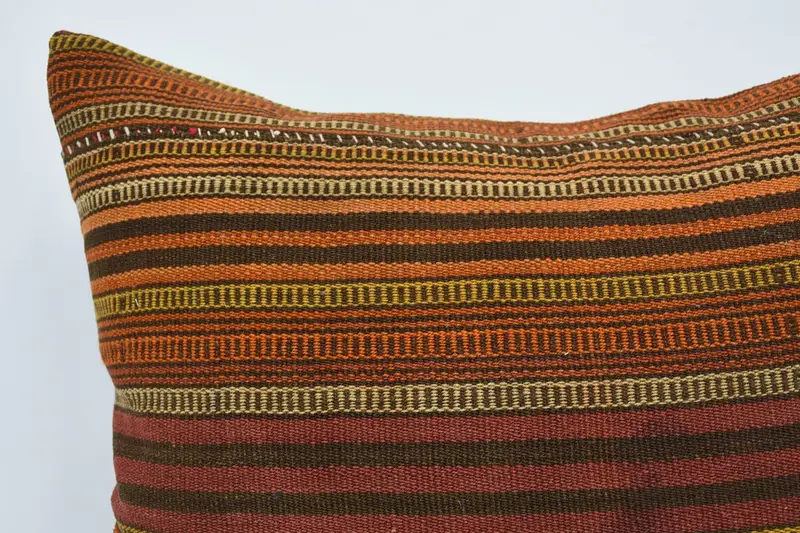 Pillow Cover, Seat Pillow Cover, 24x24 Orange Cushion, Vintage Kilim Throw Pillow, Turkish Pillow, Gift Pillow, Shabby Chic Cushion Cover - 2