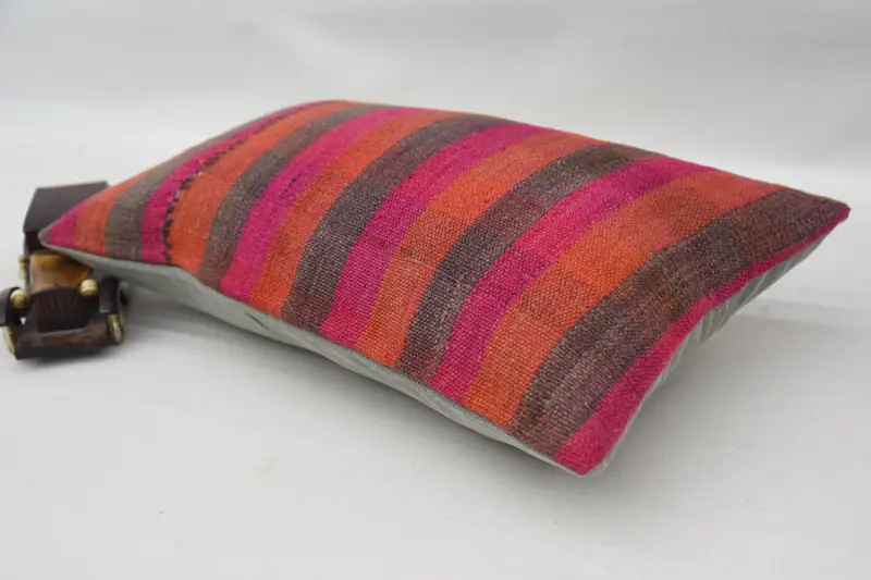 Kilim Pillow, Home Decor Pillow, Cushion, Boho Pillow Sham Cover, Accent Pillow, Wholesale Cushion Cover, Shabby Chic Pillow, 12x20 Pink Pillow Case - 6