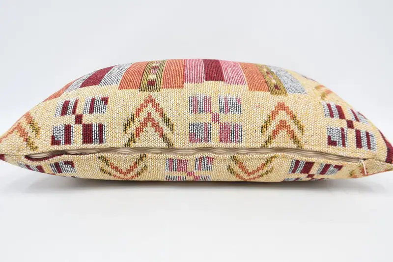 Pillow Case, Yoga Cushion Cover, Ethnical Kilim Rug Pillow, Vintage Kilim Throw Pillow, 20x28 Orange Pillow, Pet Cushion Case, Gift Pillow - 6
