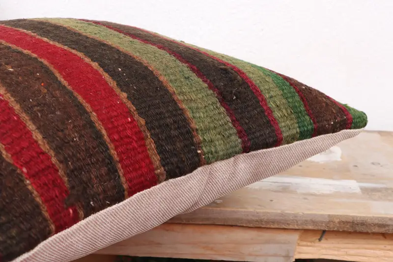 Oriental Cushion Case, Throw Kilim Pillow, Kilim Pillow, Office Chair Pillow Cover, Pillow Sham, Ethnical Kilim Rug Pillow, 18x18 Red Cushion Case - 6