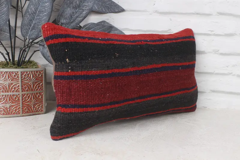 Antique Pillows, Living Room Throw Pillow, Home Decor Pillow, 8x16 Red Cushion Case, Cushion Case, Gift Pillow, Couch Pillow Sham - 4