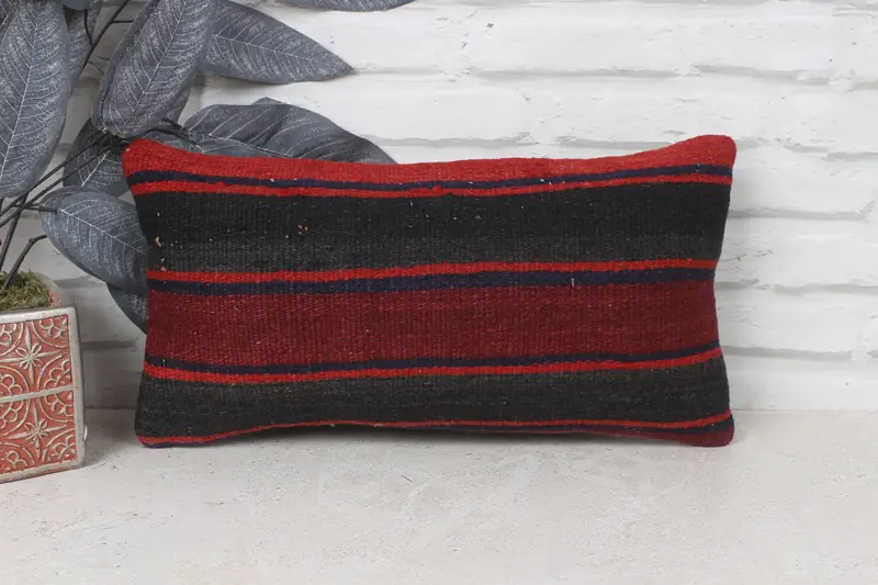 Antique Pillows, Living Room Throw Pillow, Home Decor Pillow, 8x16 Red Cushion Case, Cushion Case, Gift Pillow, Couch Pillow Sham - 1