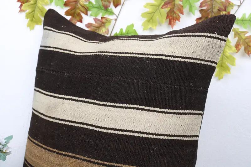 Antique Pillows, Pillow for Sofa, Traditional Pillow Case, Aesthetic Pillow Case, Turkish Pillow, 24x24 Brown Pillow Cover, Pillow Case - 5