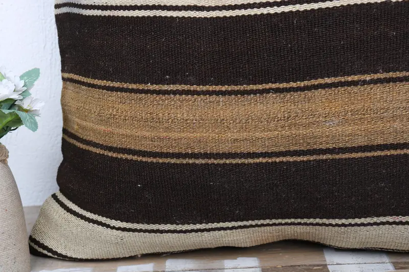 Antique Pillows, Pillow for Sofa, Traditional Pillow Case, Aesthetic Pillow Case, Turkish Pillow, 24x24 Brown Pillow Cover, Pillow Case - 3