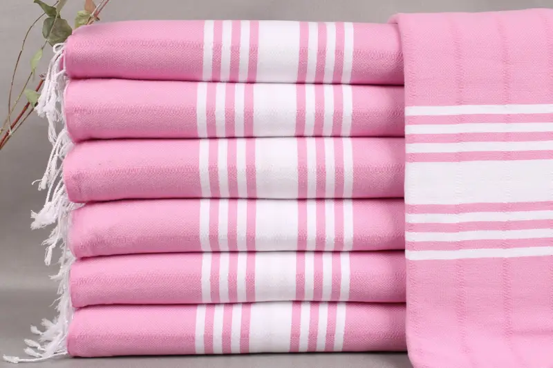 Turkish Beach Towel, Bridesmaid Gift, Lilac with Beige, Stripes, 40x71 Inches